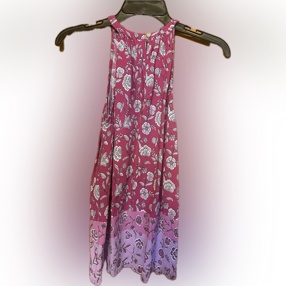 LOFT Pink Floral Sleeveless Top